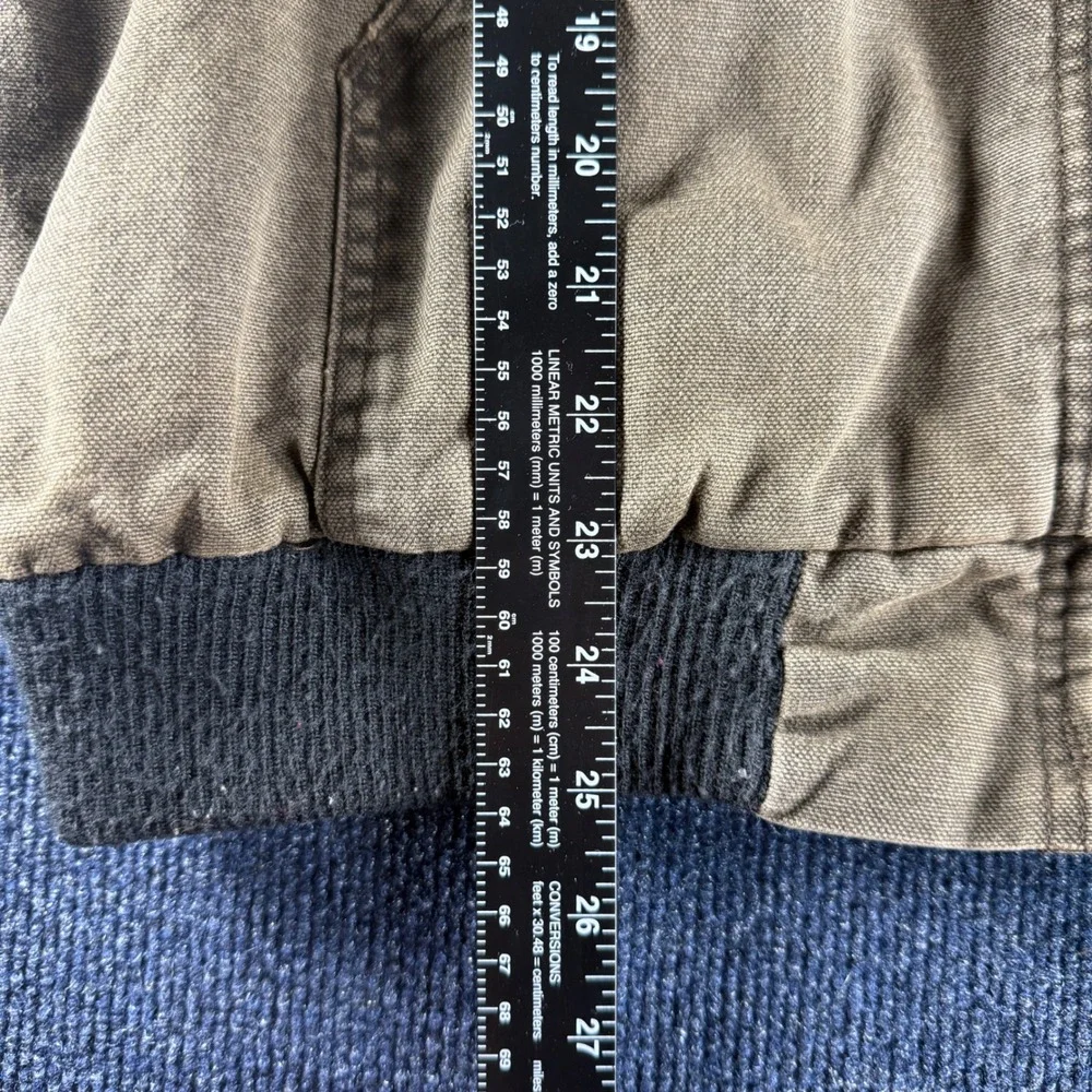 Dickies Hooded Canvas Work Jacket Brown Large Crescent Moon Embroidered Vintage